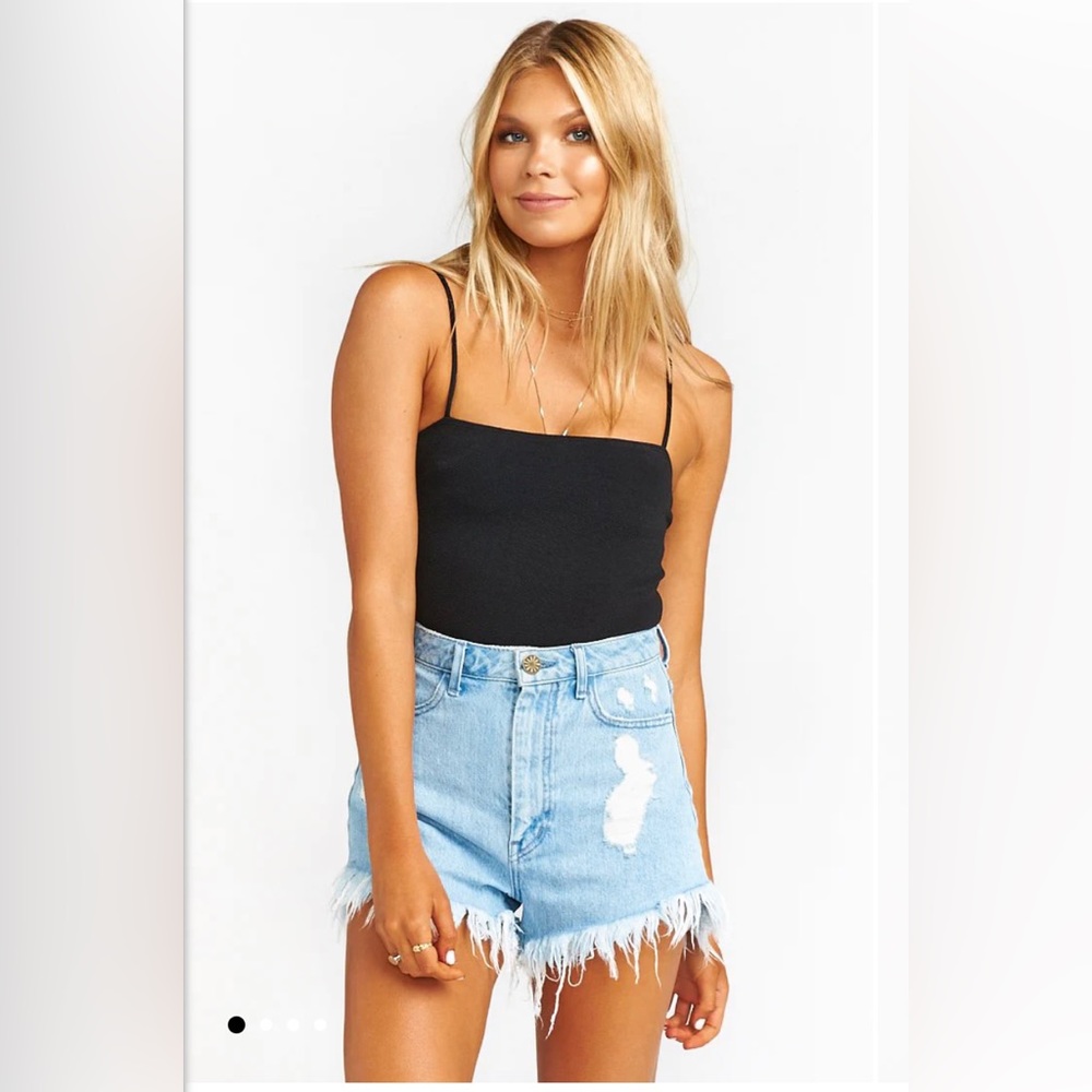 NWOT Show Me Your Mumu Houston High Wasted Denim Shorts. Size 29.